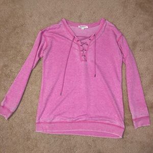 lightweight pink sweatshirt
